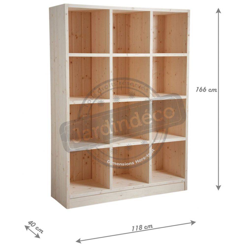 Aubry Gaspard - Bibliothèque 12 cases en épicéa brut - Image 3
