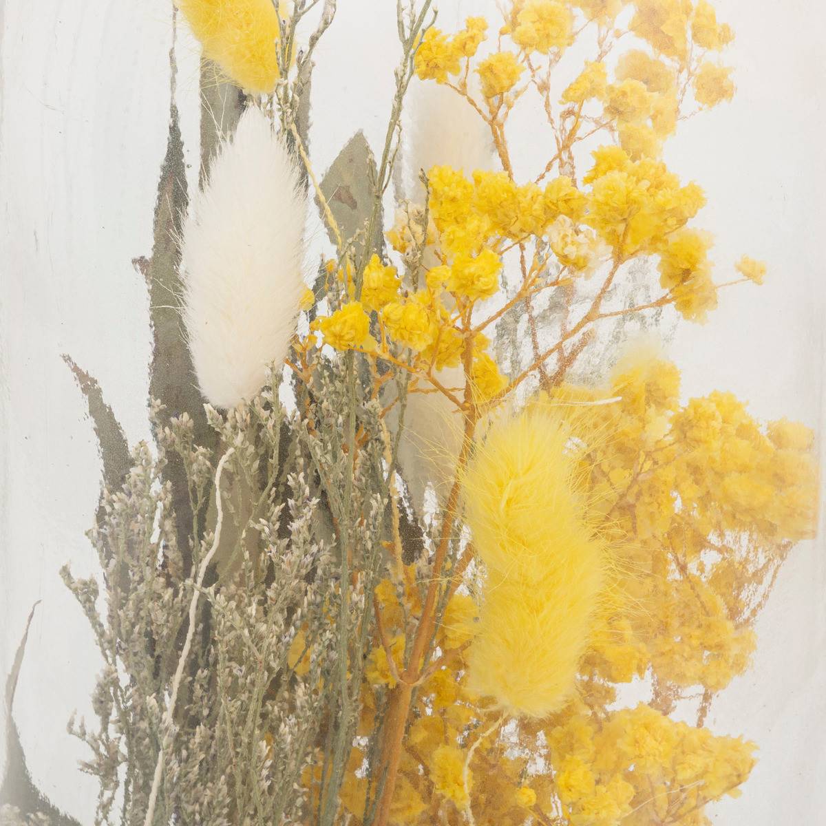 Fleurs Séchées Jaune dans une Bouteille en Verre H 46.6 cm - Image 2