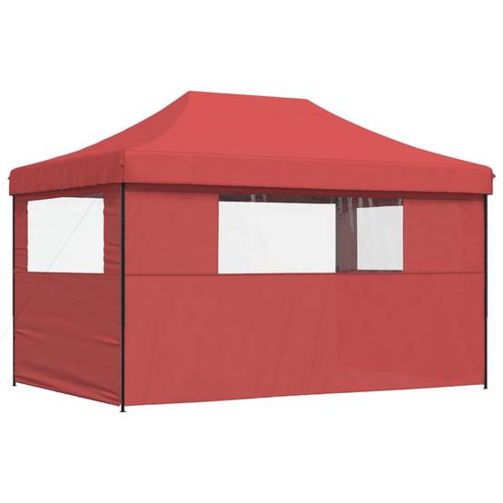 Tente de réception pliable escamotable 3 parois latérales bordeaux 440 x 292 x 315 cm - PANGIVO - Image 5