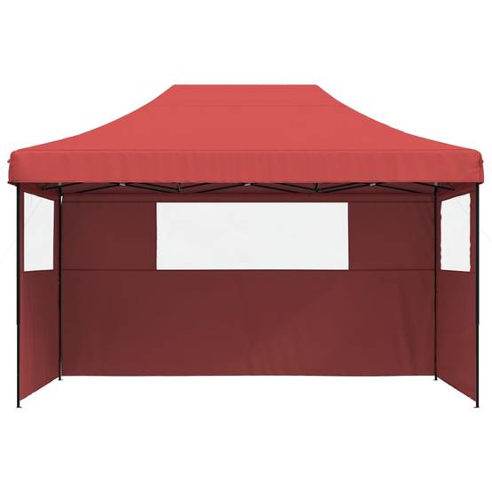 Tente de réception pliable escamotable 3 parois latérales bordeaux 440 x 292 x 315 cm - PANGIVO - Image 3