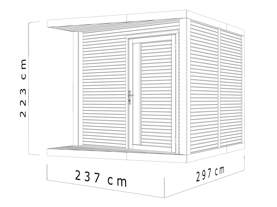 Direct Abris - Abri de Jardin NERIS - Surface : 6m2 - 237 x 297cm - Gris Anthracite - Cabane de Jardin - Plancher Rehaussé - Abri Amenageable - Image 4