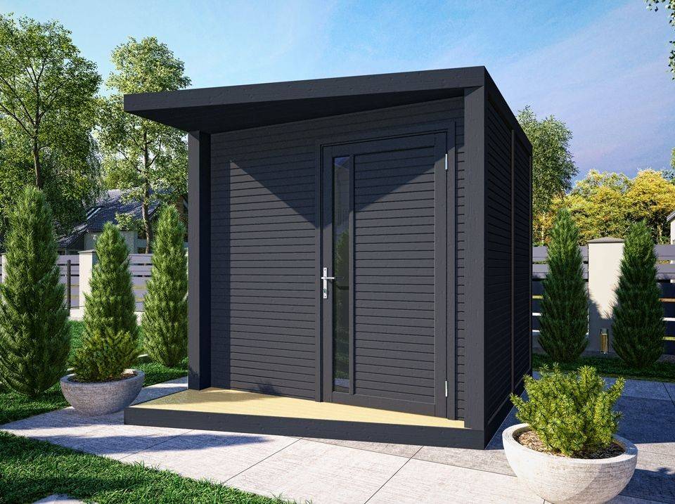 Direct Abris - Abri de Jardin NERIS - Surface : 6m2 - 237 x 297cm - Gris Anthracite - Cabane de Jardin - Plancher Rehaussé - Abri Amenageable - Image 1