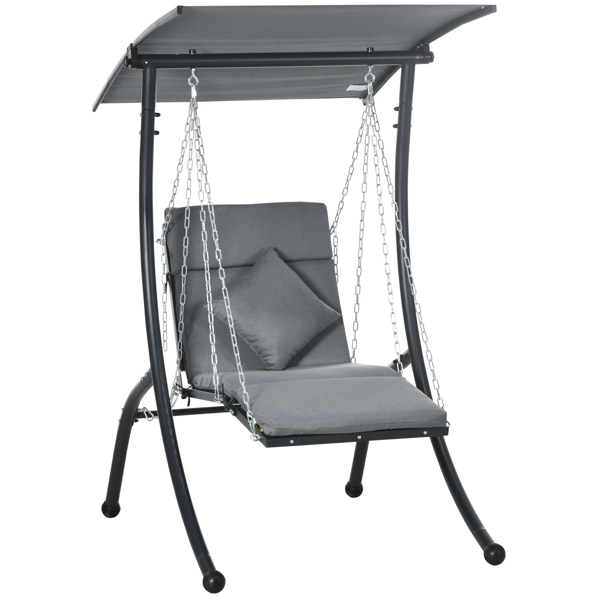 Balancelle de jardin acier gris foncé 108 x 145 x 169 cm - PANGIVO - Image 1