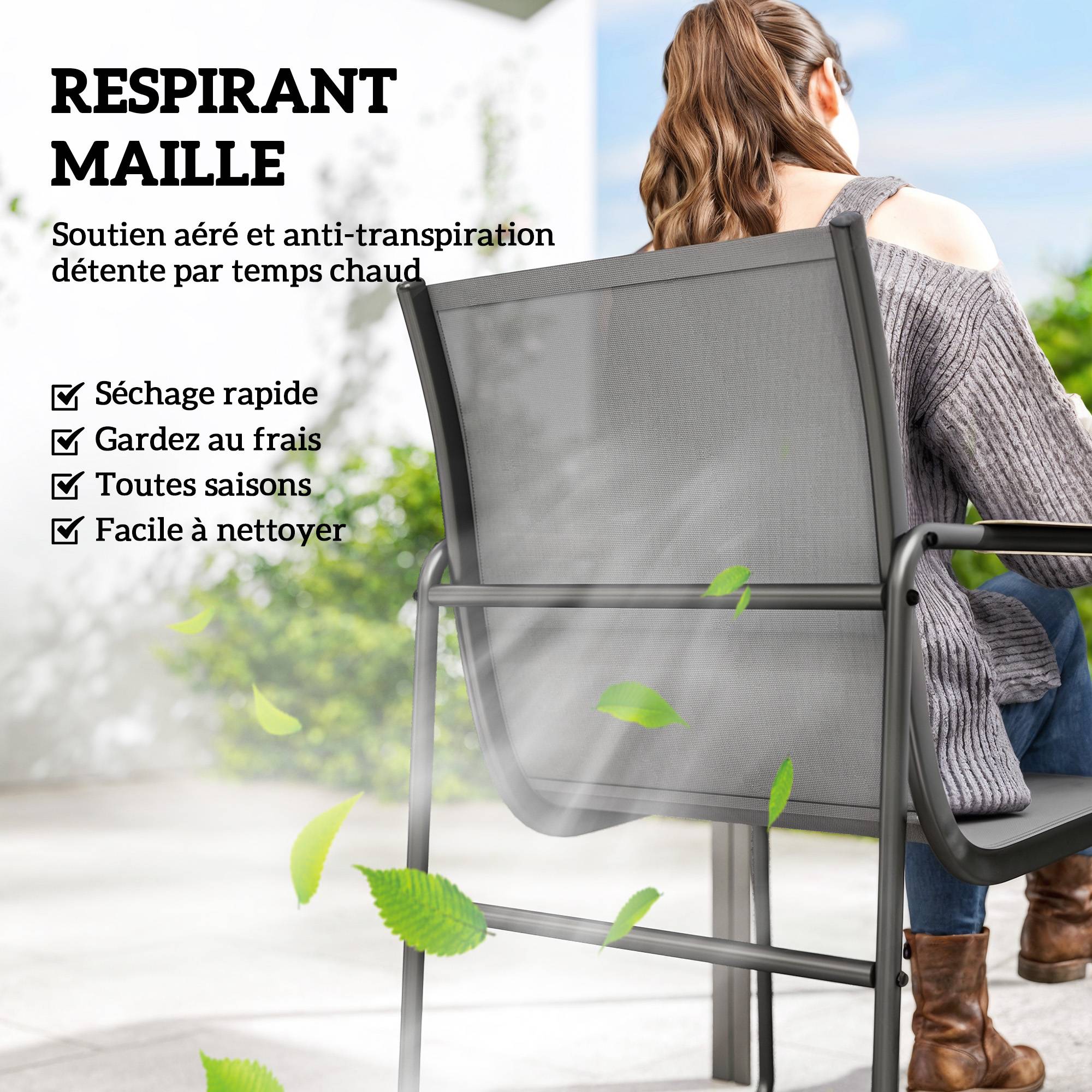 ComfortXL - Salon de jardin 7 pièces acier terrasse plateau verre 150cm gris - ComfortXL Outdoor Living - Image 6