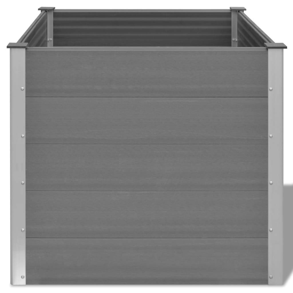 Jardinière lit surélevé plantes fleurs jardin WPC 100 x 100 x 91 cm gris - Image 4