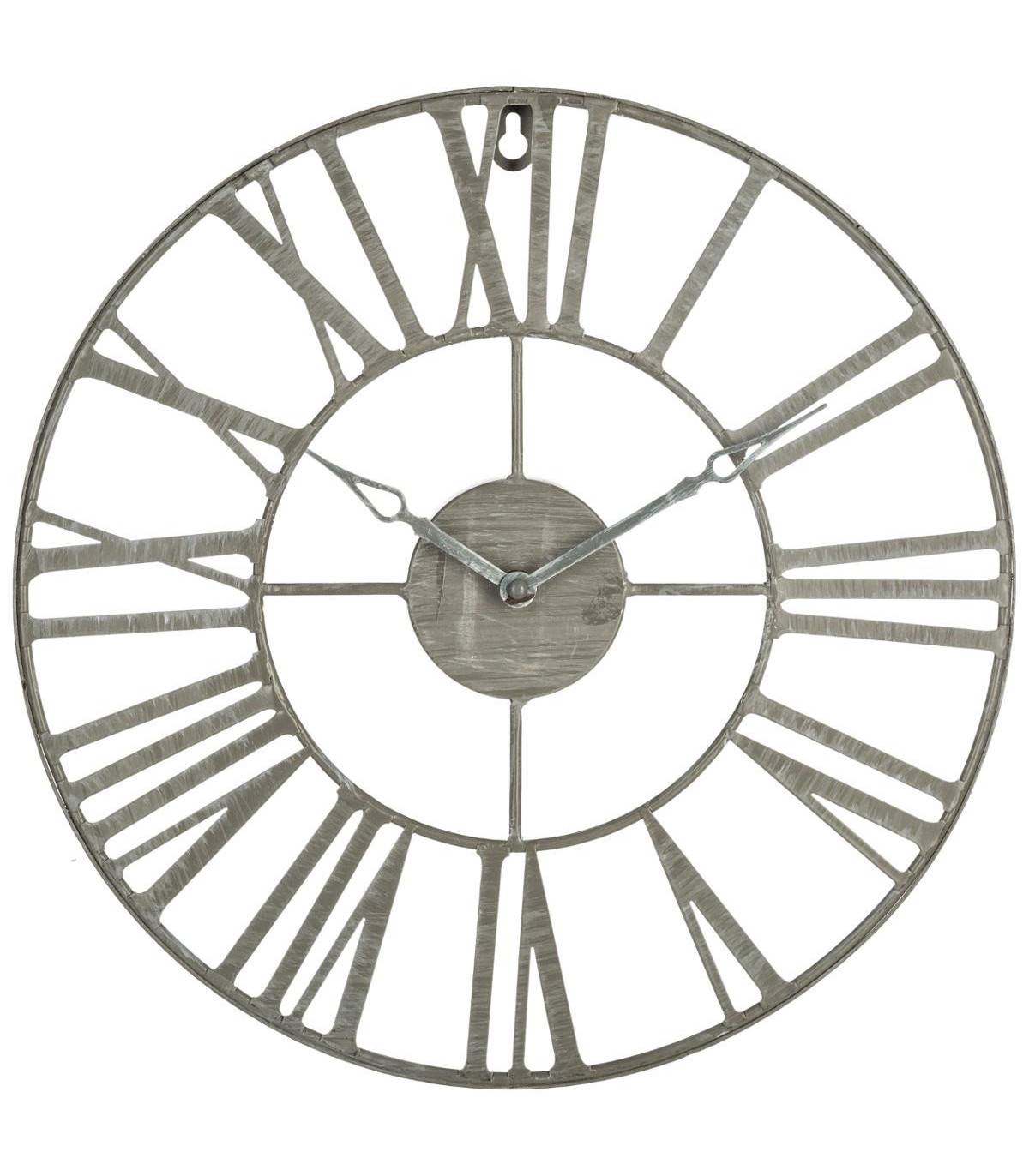 Pendule murale en métal Vintage Industriel gris D 36,5 cm - Image 1