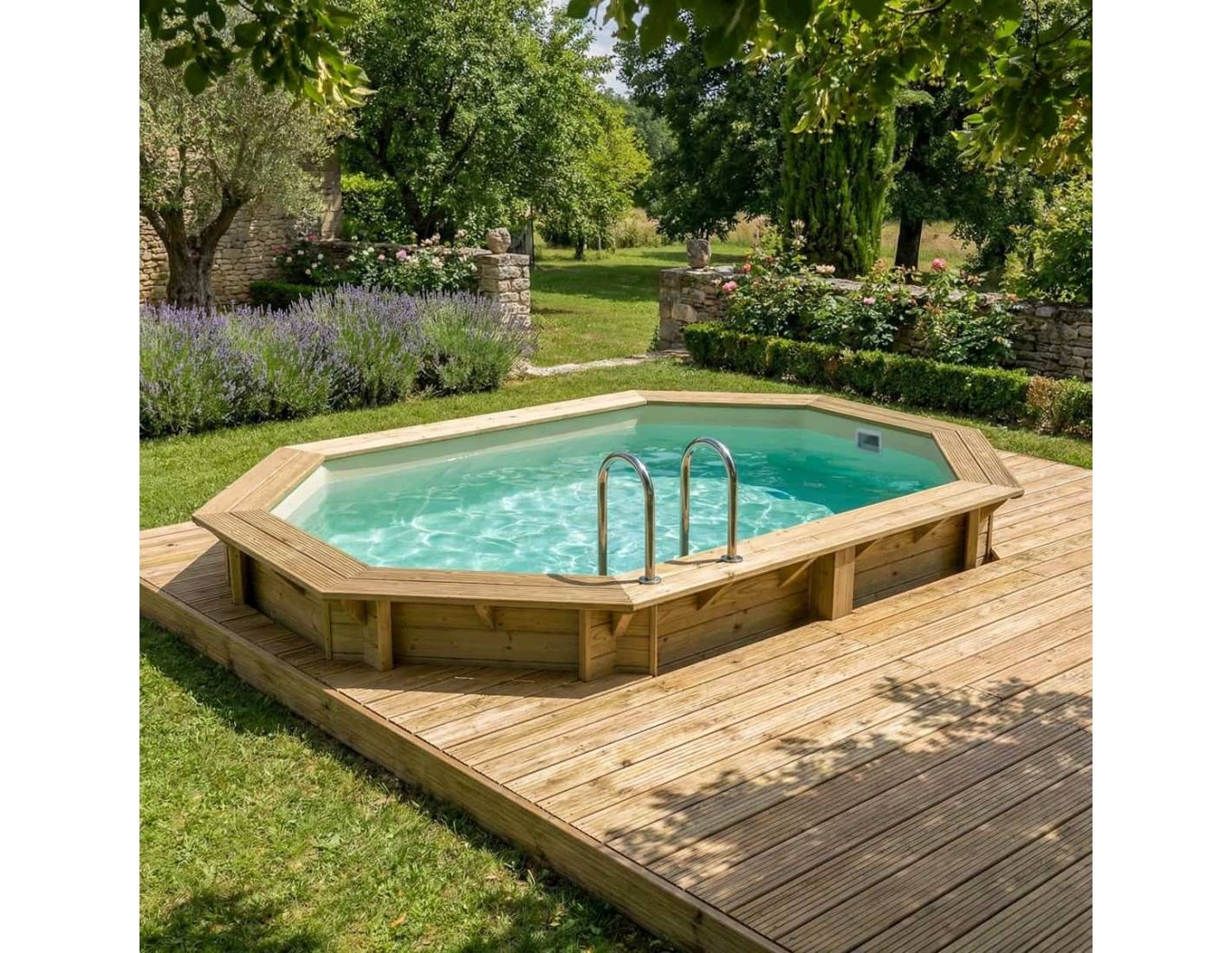 Altanka - Piscine hors sol en bois NEMO 4.3 x 3 - H.1.18 m, sable, fixations à sceller - BAS7302OSPI3 - ALTANKA - Image 3