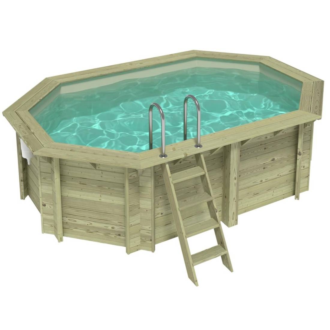 Altanka - Piscine hors sol en bois NEMO 4.3 x 3 - H.1.18 m, sable, fixations à sceller - BAS7302OSPI3 - ALTANKA - Image 1