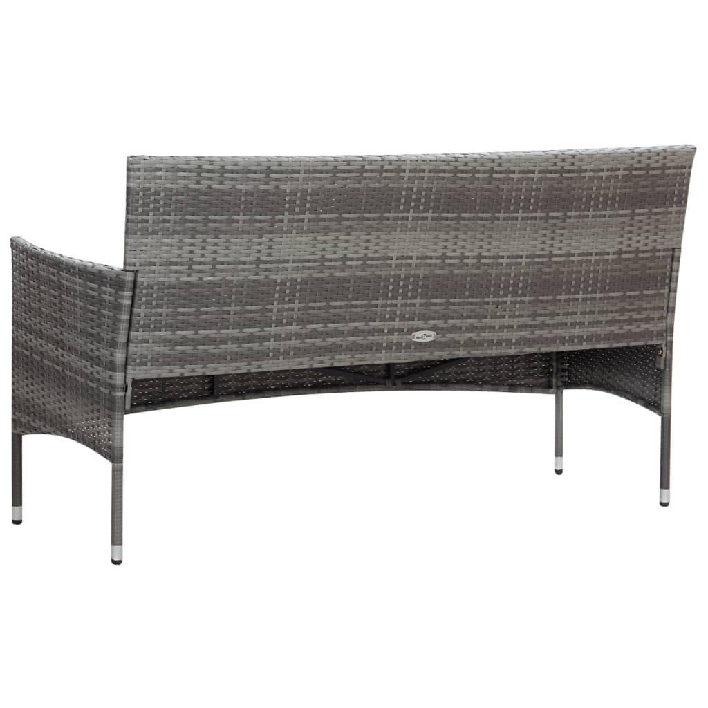 Helloshop26 - Salon de jardin meuble d'extérieur ensemble de mobilier 5 pièces avec coussins résine tressée gris - Image 5
