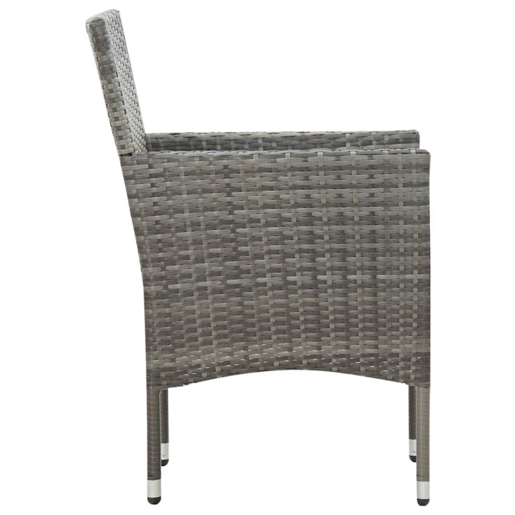 Helloshop26 - Salon de jardin meuble d'extérieur ensemble de mobilier 5 pièces avec coussins résine tressée gris - Image 9