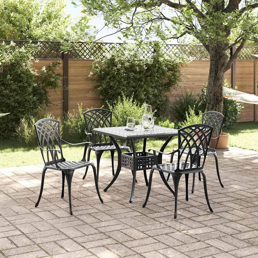 Ensemble de tables de jardin aluminium coulé noir 80 x 80 x 75 cm, Poids :34.47kg - PANGIVO - Image 4