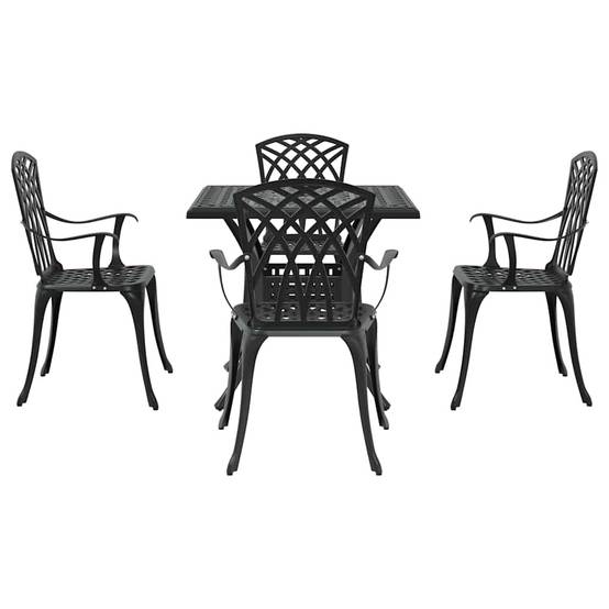 Ensemble de tables de jardin aluminium coulé noir 80 x 80 x 75 cm, Poids :34.47kg - PANGIVO - Image 7