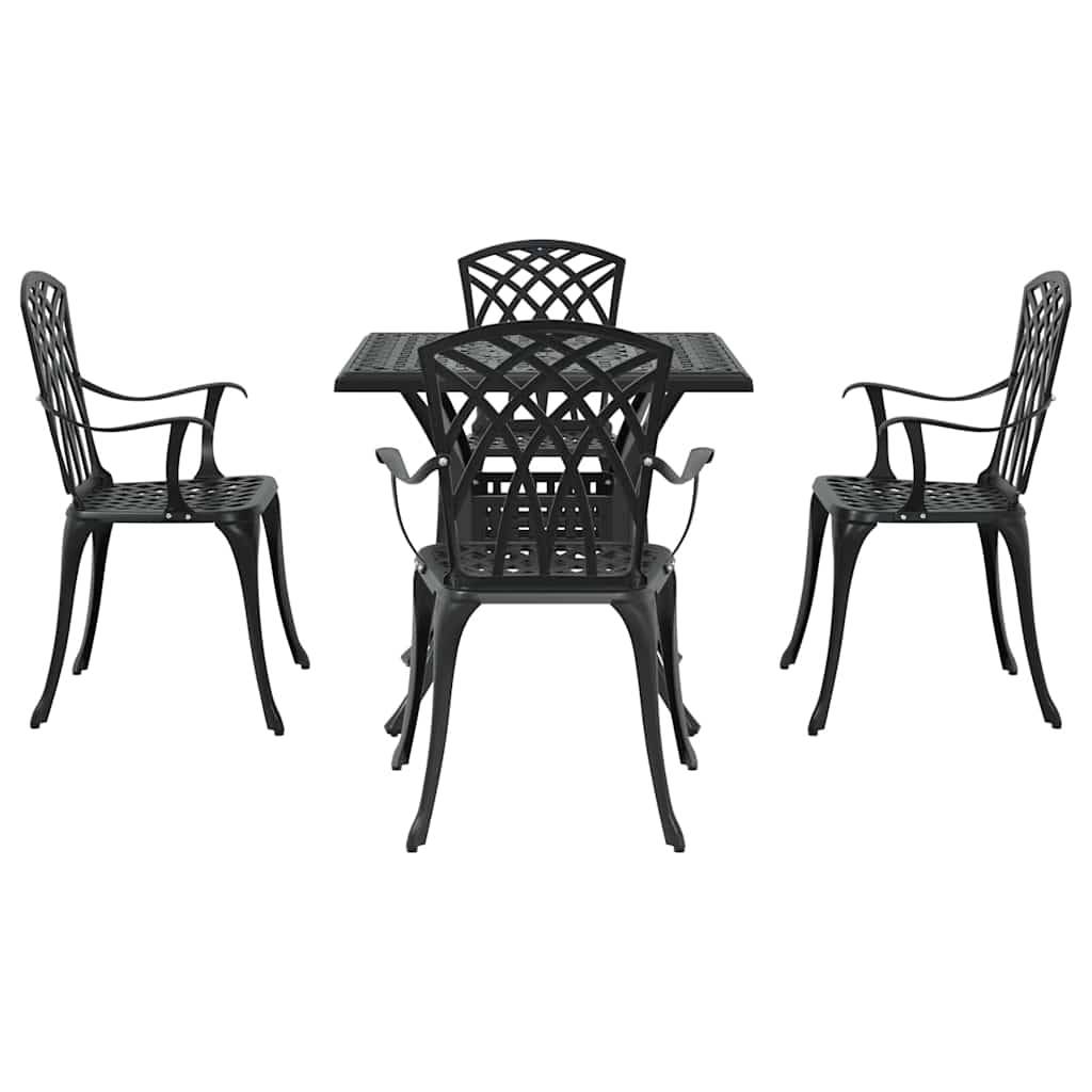 Ensemble de tables de jardin aluminium coulé noir 80 x 80 x 75 cm, Poids :34.47kg - PANGIVO - Image 7