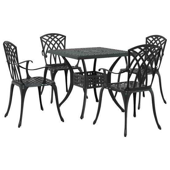 Ensemble de tables de jardin aluminium coulé noir 80 x 80 x 75 cm, Poids :34.47kg - PANGIVO - Image 2
