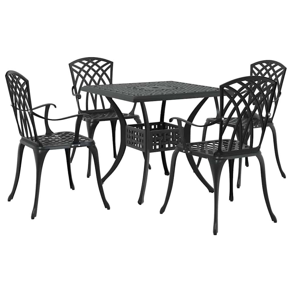 Ensemble de tables de jardin aluminium coulé noir 80 x 80 x 75 cm, Poids :34.47kg - PANGIVO - Image 2