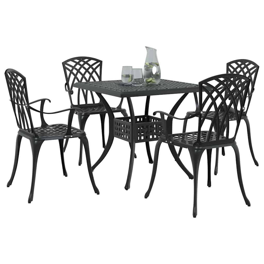 Ensemble de tables de jardin aluminium coulé noir 80 x 80 x 75 cm, Poids :34.47kg - PANGIVO - Image 3