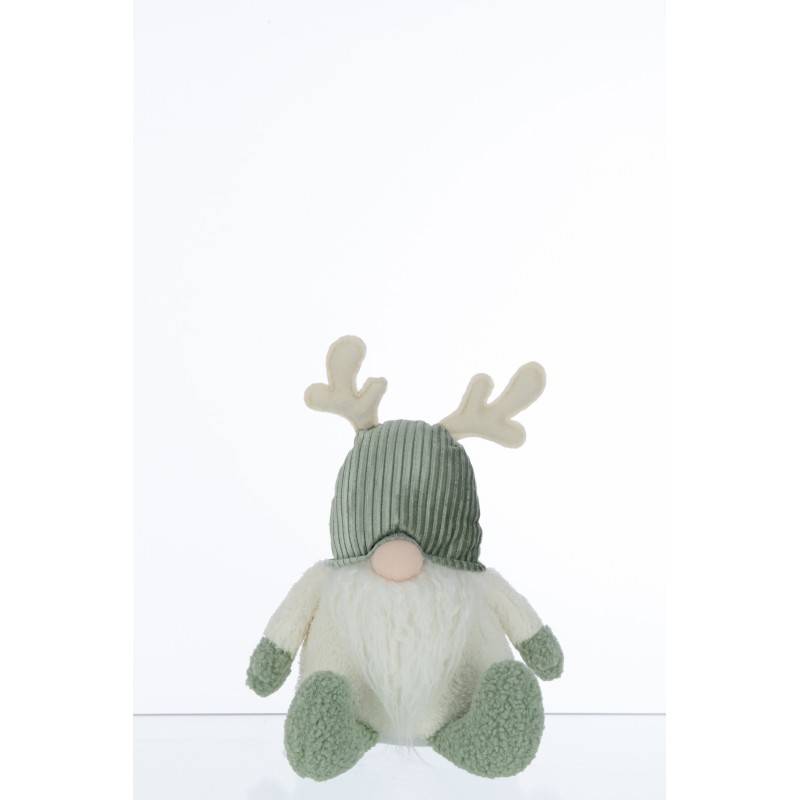 Lutin avec bois de cerf en résine multicouleur 20x12x45 cm - J-Line