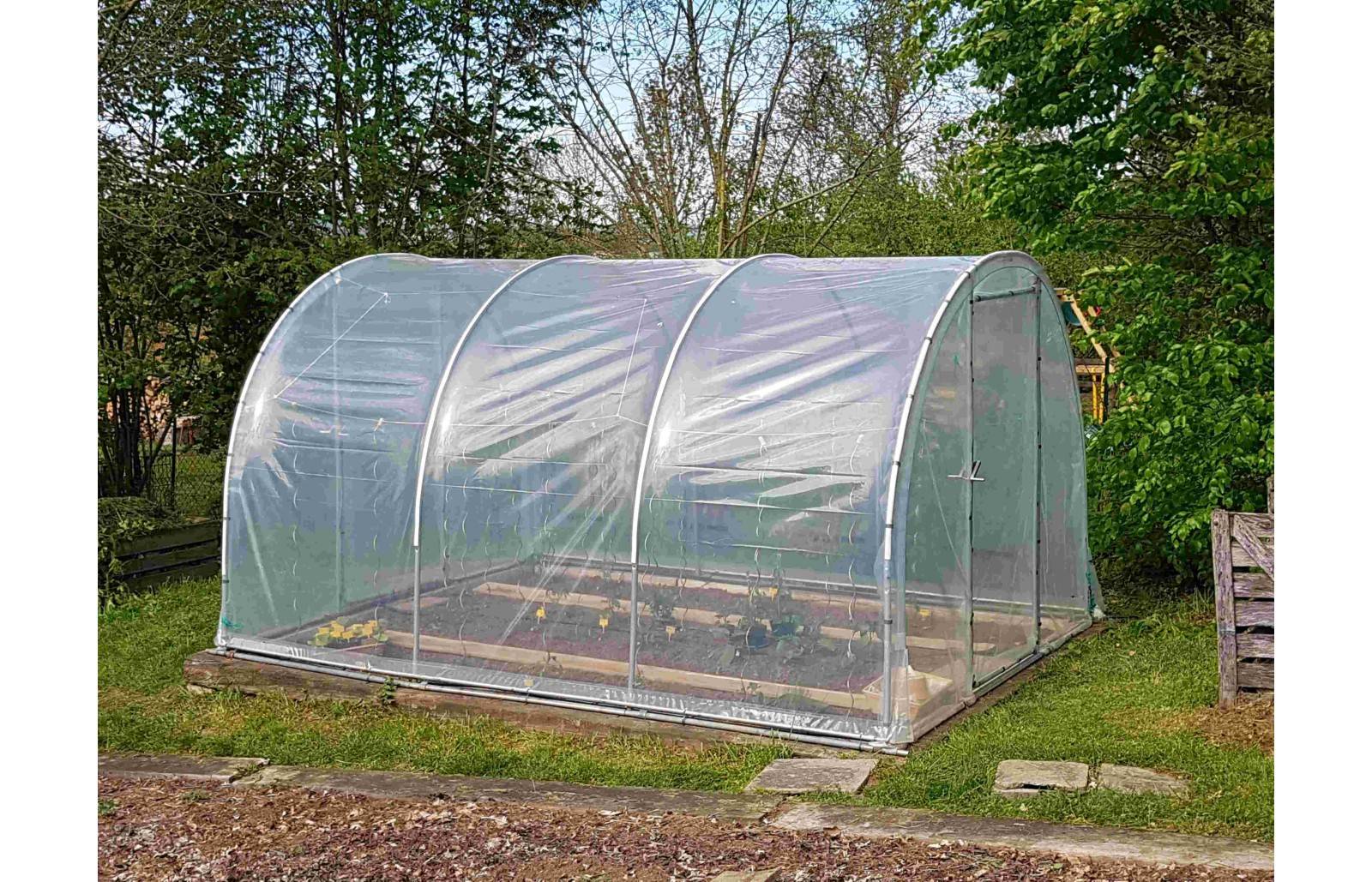 Serre tunnel de jardin - 18m² - 3 x 6 m - pieds arrondis - polyéthylène haute densité - 2 portes pivotantes - LES SERRES TONNEAU - Image 5