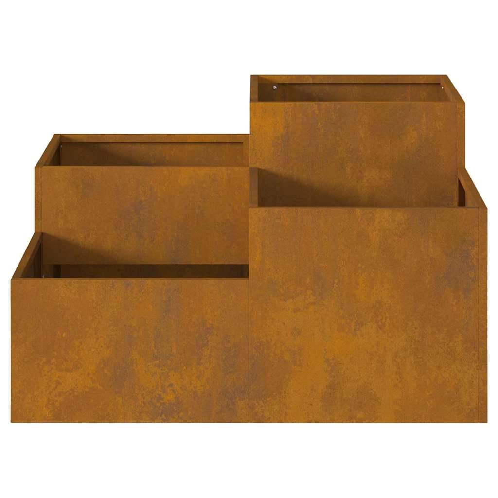 Jardinière carrée Acier Corten effet rouillé jardin 80x80x48 cm – ComfortXL Outdoor Living - Image 6