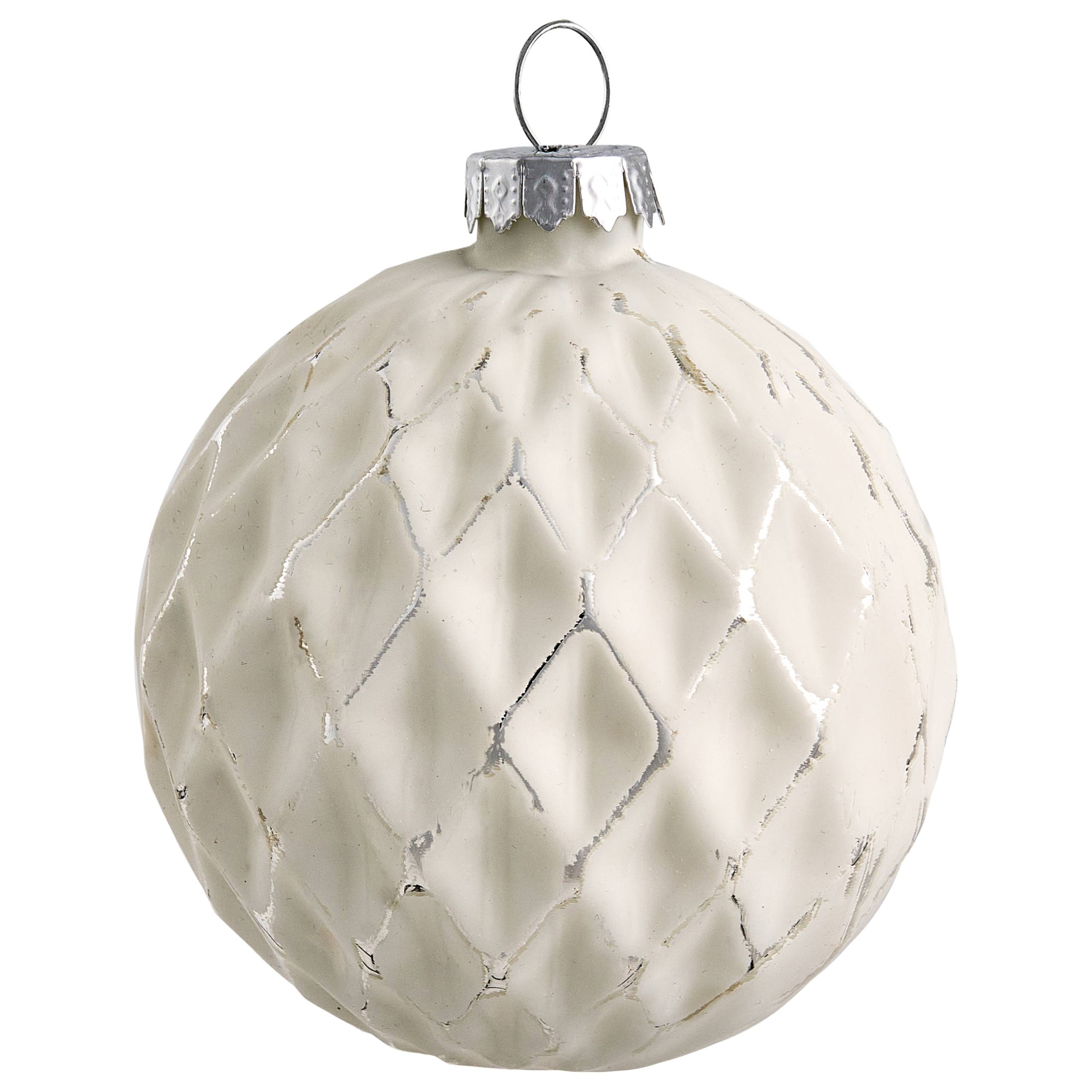 Beliani - Boules de Noël Verre Rouge/blanc SNOWFLAKE - 8x8x14- Beliani - Image 7