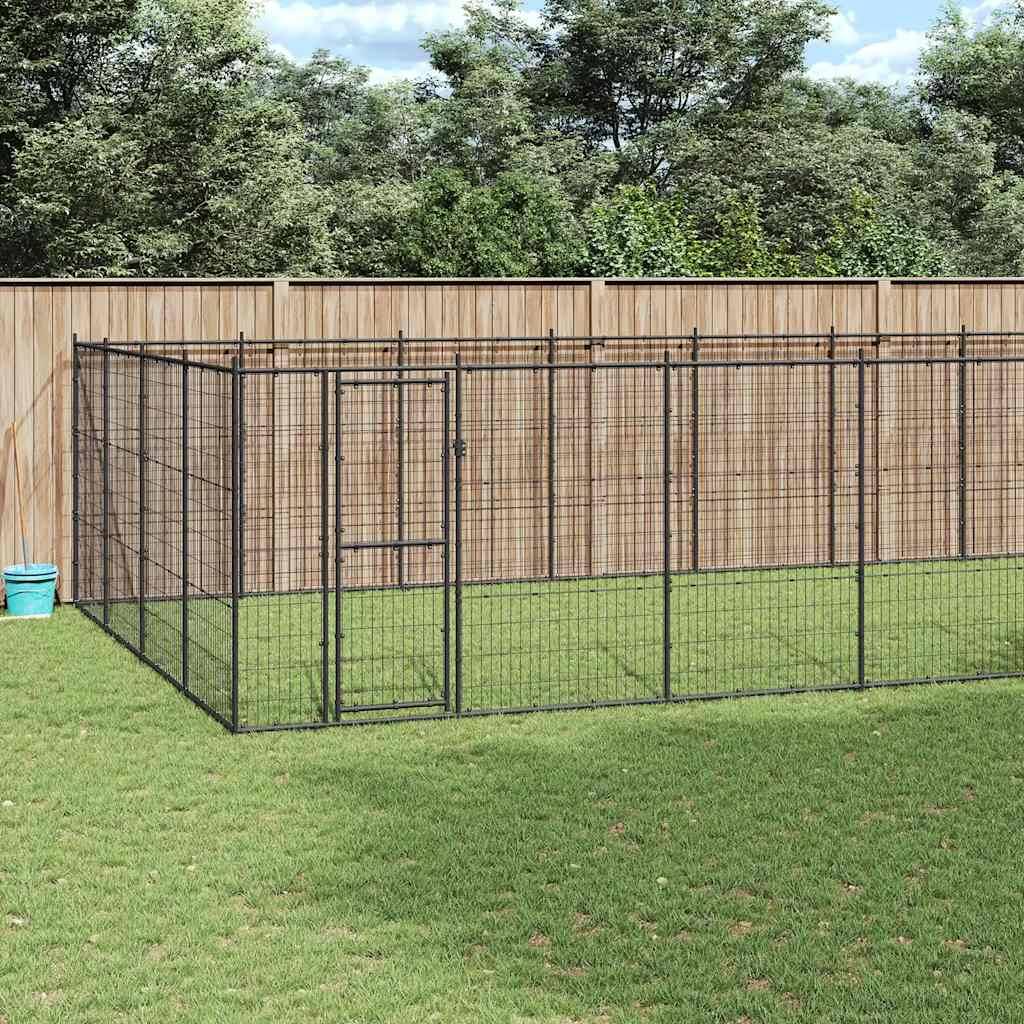 Vidaxl - Chenil d'extérieur pour chiens Acier 43,56 m² vidaXL 3082316 - Image 1