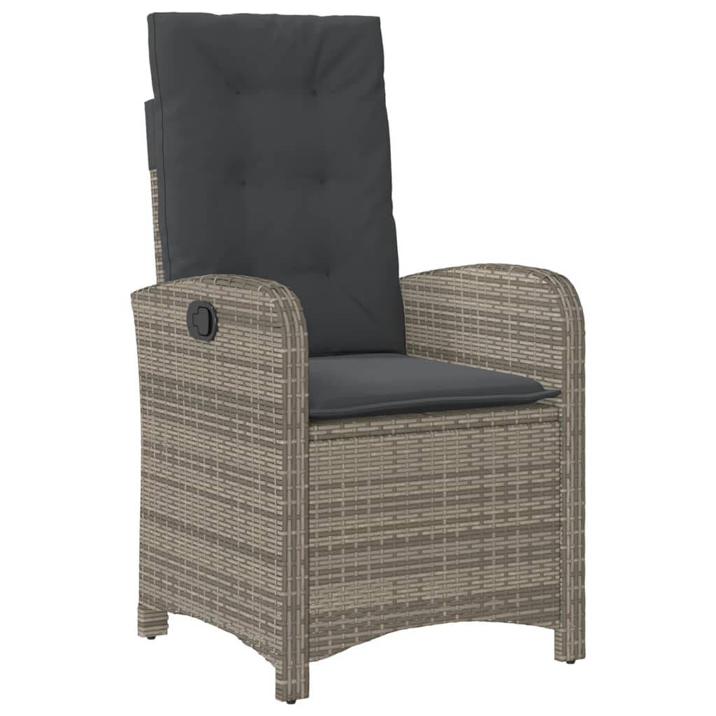 Vidaxl - Chaises inclinables de jardin lot de 2 et coussins gris rotin vidaXL 365171 - Image 9