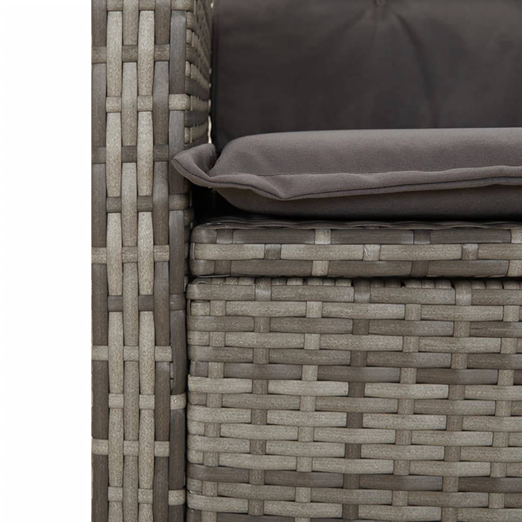 Vidaxl - Chaises inclinables de jardin lot de 2 et coussins gris rotin vidaXL 365171 - Image 5