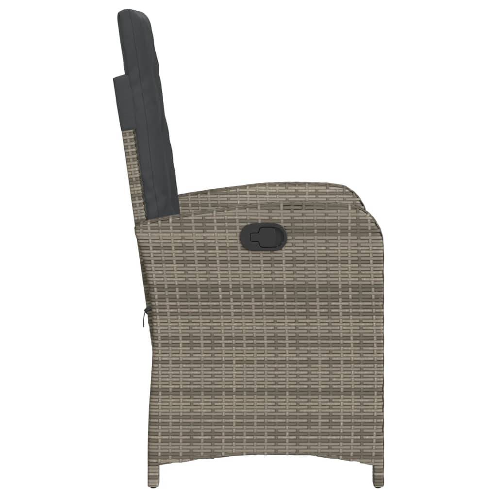 Vidaxl - Chaises inclinables de jardin lot de 2 et coussins gris rotin vidaXL 365171 - Image 7