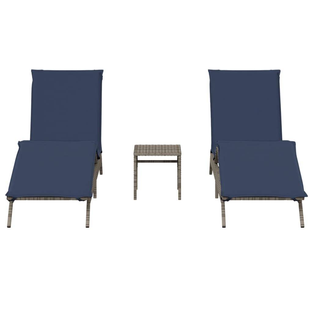 ComfortXL - Set 2 Transats Poly Rotin Coussins Bleu Marine Terrasse Gris – ComfortXL Outdoor Living - Image 4
