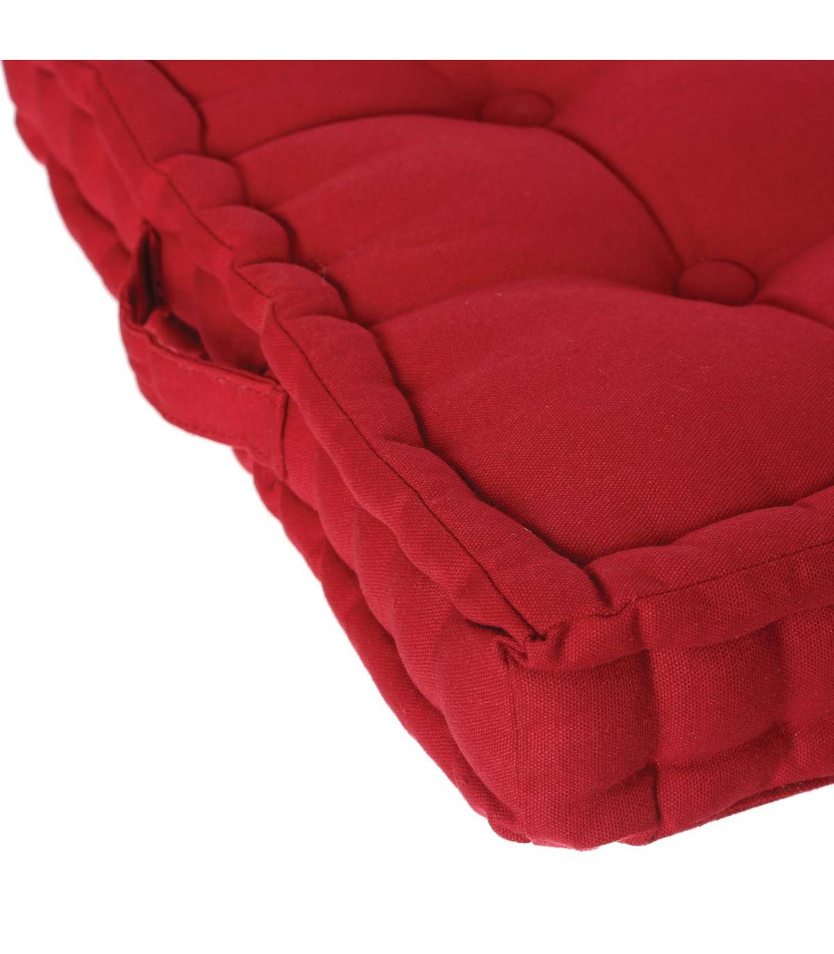 Coussin de Sol en Coton Rouge 40 x 40 cm - Image 3