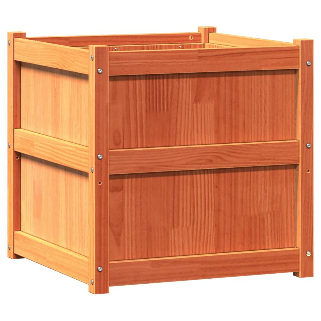 Jardinière 2 pcs cire marron bois de pin massif 60 x 60 x 60 cm - PANGIVO - Image 7