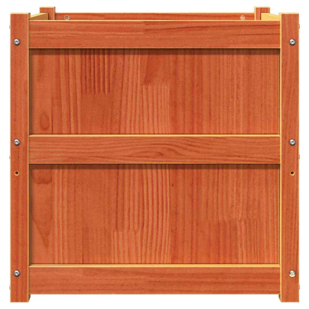 Jardinière 2 pcs cire marron bois de pin massif 60 x 60 x 60 cm - PANGIVO - Image 6