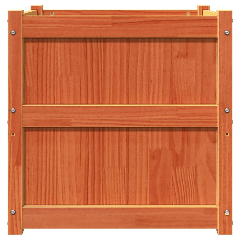 Jardinière 2 pcs cire marron bois de pin massif 60 x 60 x 60 cm - PANGIVO - Image 5