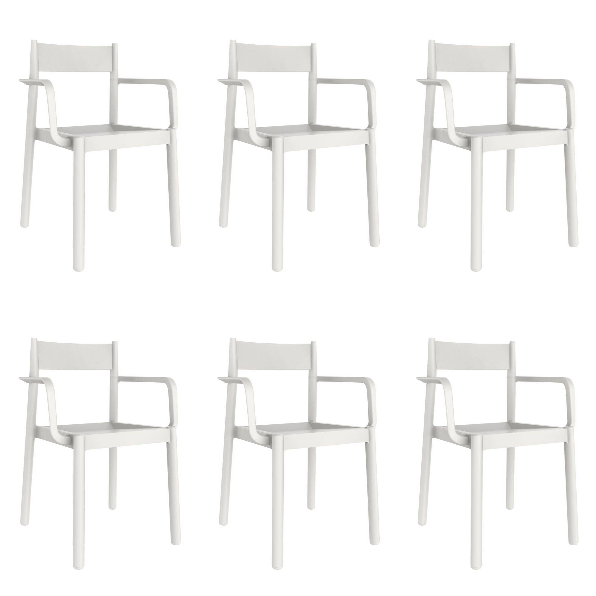 Set 6 fauteuils intérieur, extérieur blanc DANNA garbar - Image 1