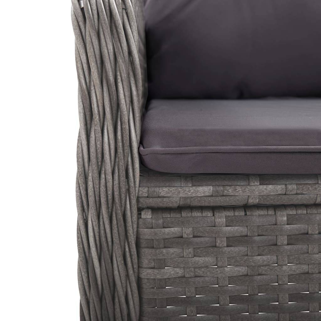 Vidaxl - Ensemble à manger de jardin 9 pcs Résine tressée et verre Gris vidaXL 3058530 - Image 4