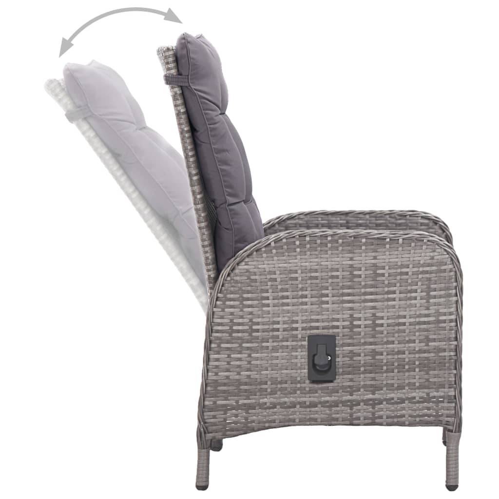 Vidaxl - Ensemble à manger de jardin 9 pcs Résine tressée et verre Gris vidaXL 3058530 - Image 7