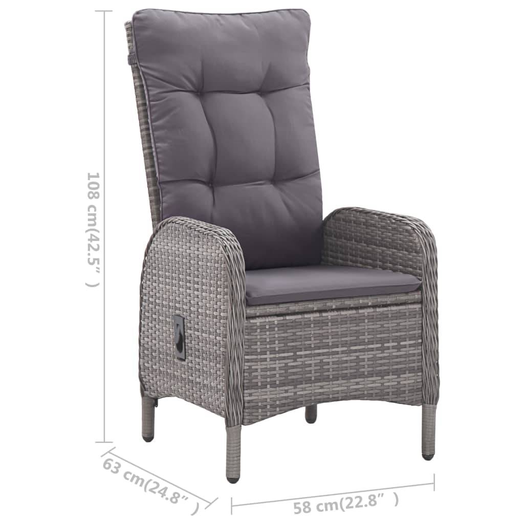 Vidaxl - Ensemble à manger de jardin 9 pcs Résine tressée et verre Gris vidaXL 3058530 - Image 3