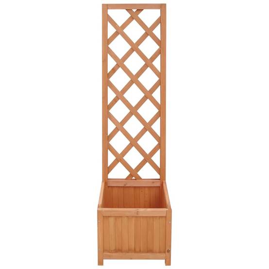 Vidaxl - Jardinière avec treillis-Pot de fleur-Bac à fleurs 40x30x135 cm bois massif de sapin 546472 - Image 4