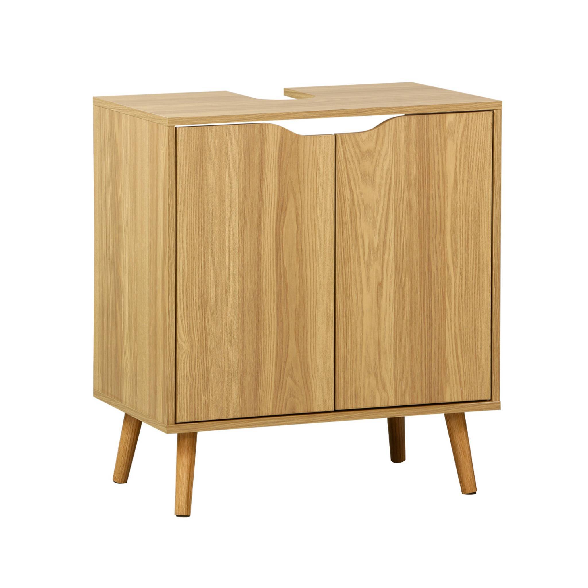 sweeek - Meuble sous lavabo vintage décor bois frêne 65 x 40 x H 70 cm - Nepal | sweeek - Image 2