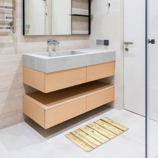 Tapis de Bain Diatomite en Terre de Diatomée - Séchage Rapide et Antidérapant - Enroulable - 60 x 39 cm - Couleur Bois - Image 6