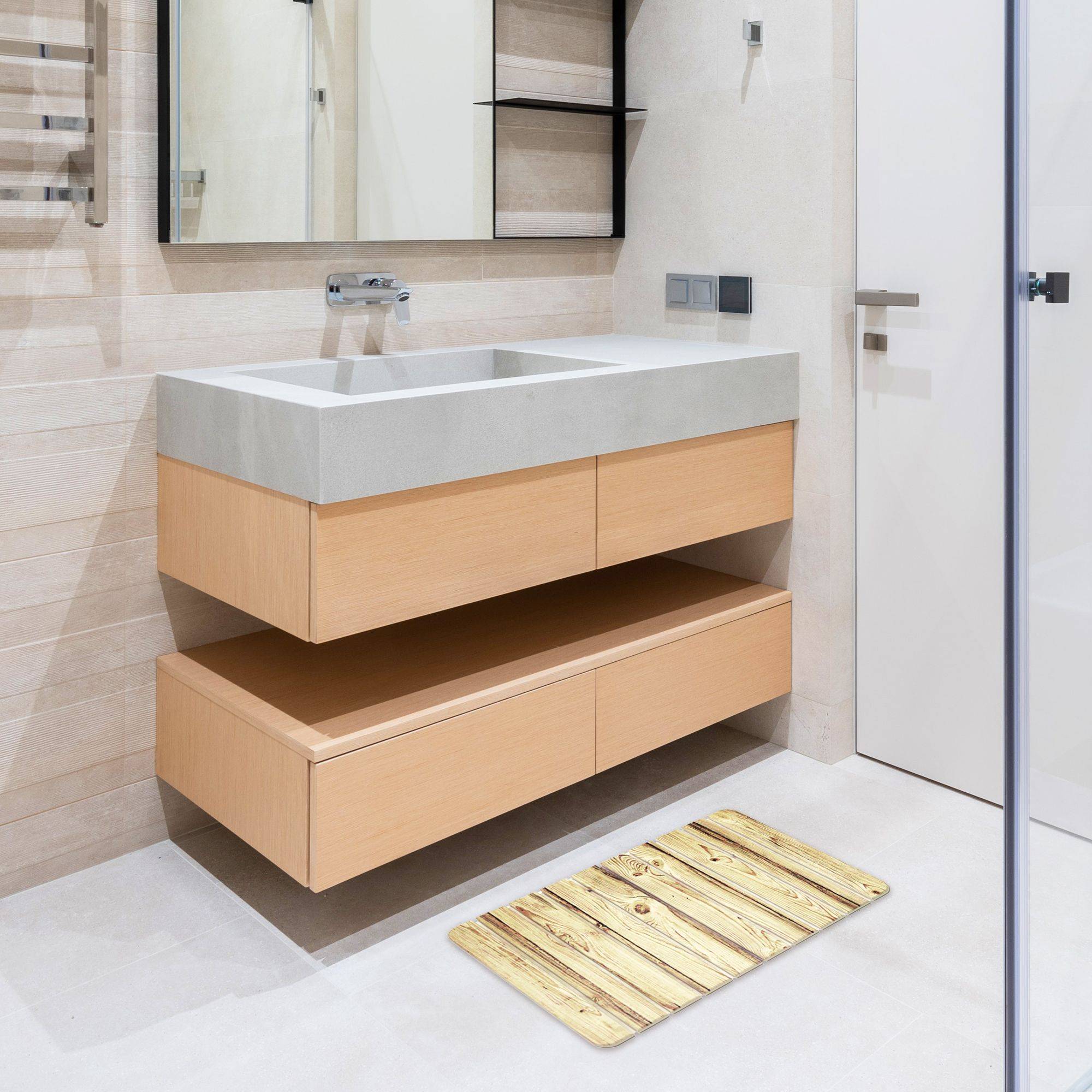 Tapis de Bain Diatomite en Terre de Diatomée - Séchage Rapide et Antidérapant - Enroulable - 60 x 39 cm - Couleur Bois - Image 6