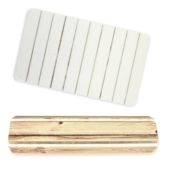 Tapis de Bain Diatomite en Terre de Diatomée - Séchage Rapide et Antidérapant - Enroulable - 60 x 39 cm - Couleur Bois - Image 4