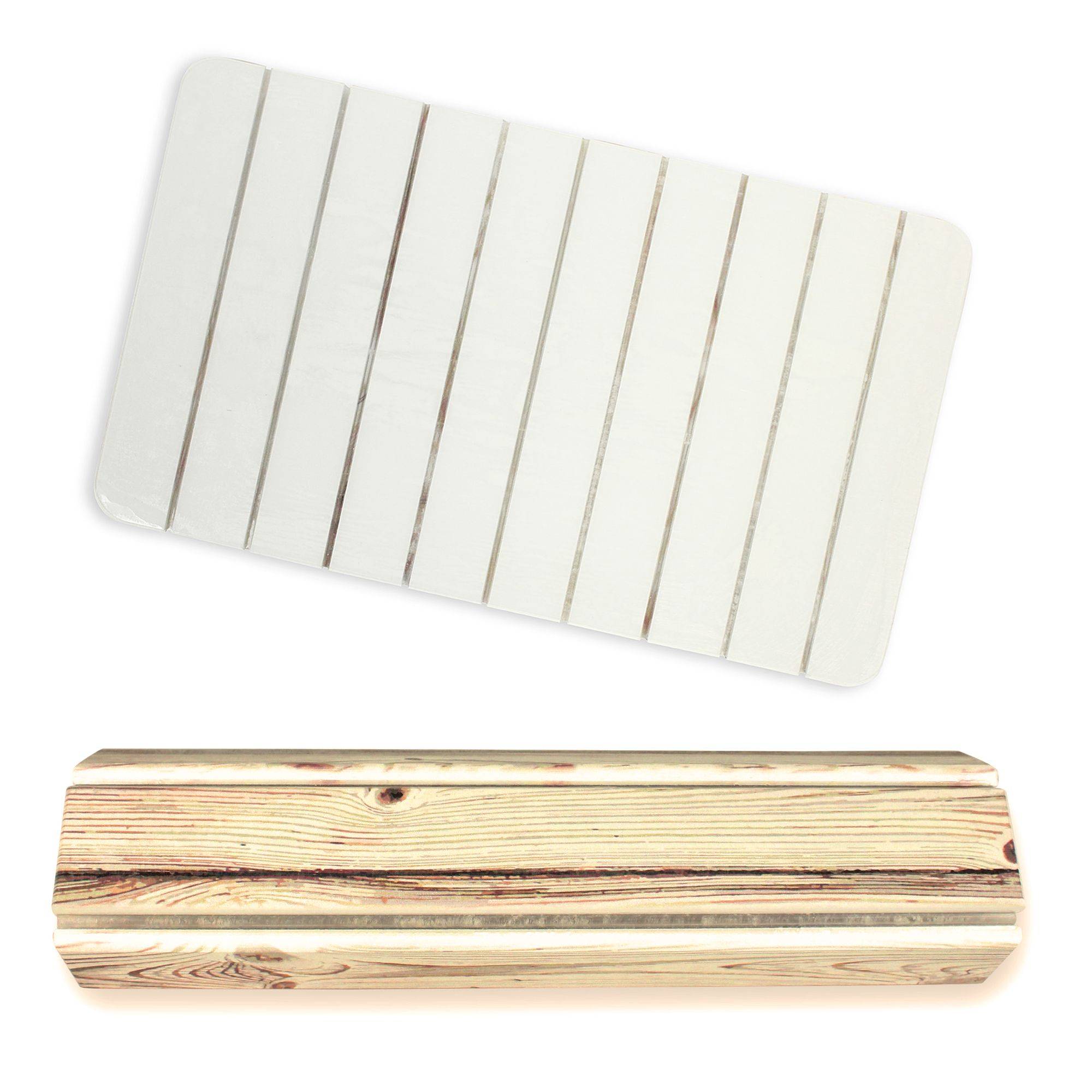 Tapis de Bain Diatomite en Terre de Diatomée - Séchage Rapide et Antidérapant - Enroulable - 60 x 39 cm - Couleur Bois - Image 4
