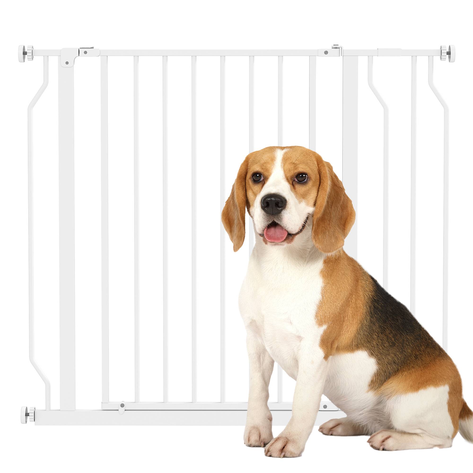 Sans Marque - Barrière de sécurité pour chien, ouverture bidirectionnelle, fixation murale par boutons-pression, réglable de 75 à 95 cm, blanc - Image 1