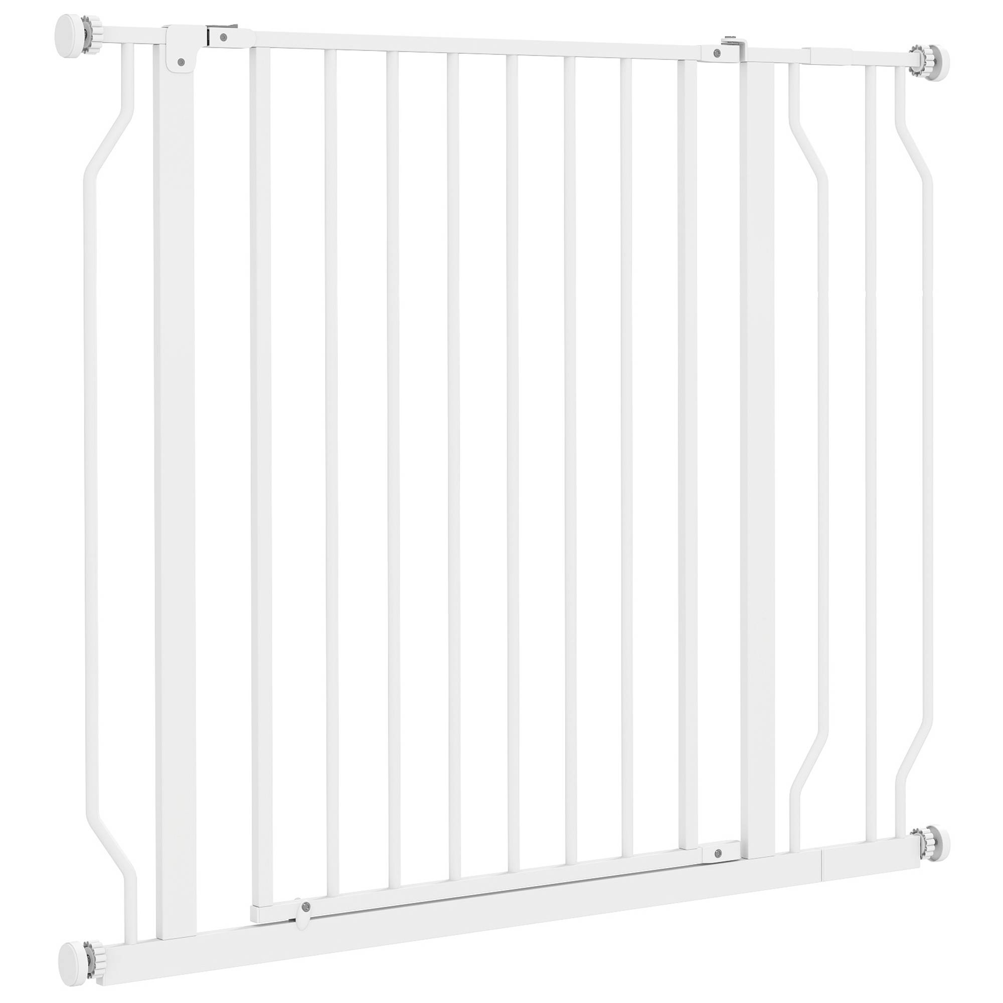 Sans Marque - Barrière de sécurité pour chien, ouverture bidirectionnelle, fixation murale par boutons-pression, réglable de 75 à 95 cm, blanc - Image 2