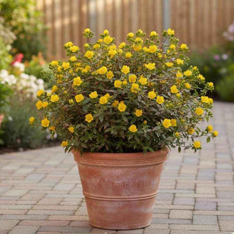 Millepertuis Tricolor à fleurs Jaune/ - feuillage Persistant - Pot de 7,5L - 40/60 cm - Image 5