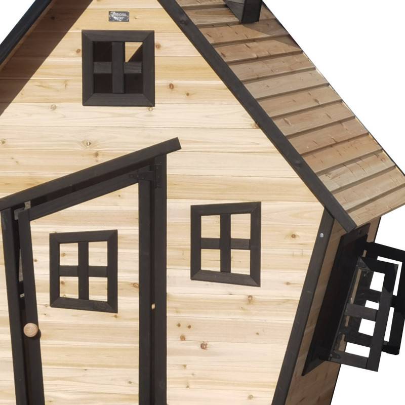 Maisonnette en bois thermo-traité Pschitt 120x102cm Abracadaprout - Image 5