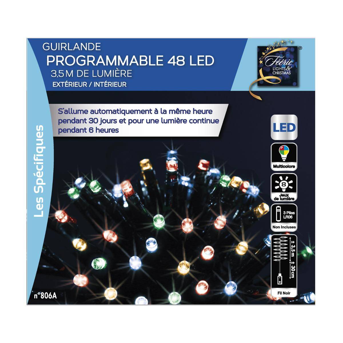 Guirlande lumineuse 48 LED programmable 3,5m extérieur multicolore FEERIC LIGHTS & CHRISTMAS - Image 3