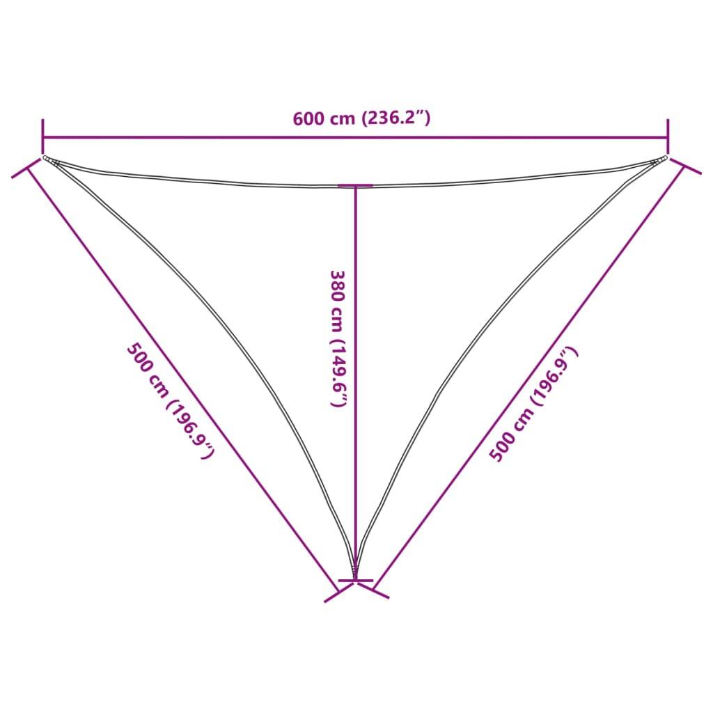 Voile de parasol tissu oxford anthracite 5 x 5 x 6 m - PANGIVO - Image 10