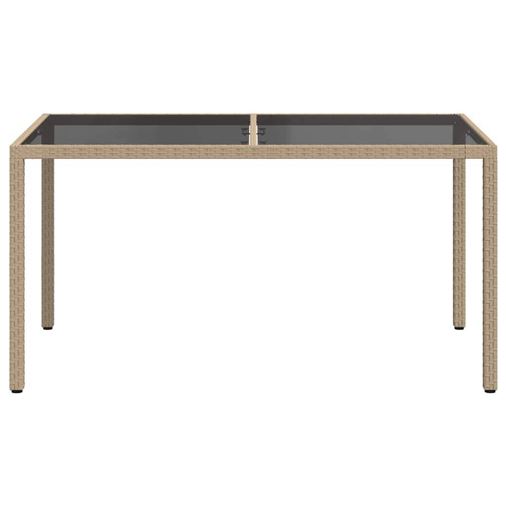 PANGIVO - Table de jardin verre trempé et résine tressée beige 150 x 90 x 75 cm, Poids :28.4kg - PANGIVO - Image 3